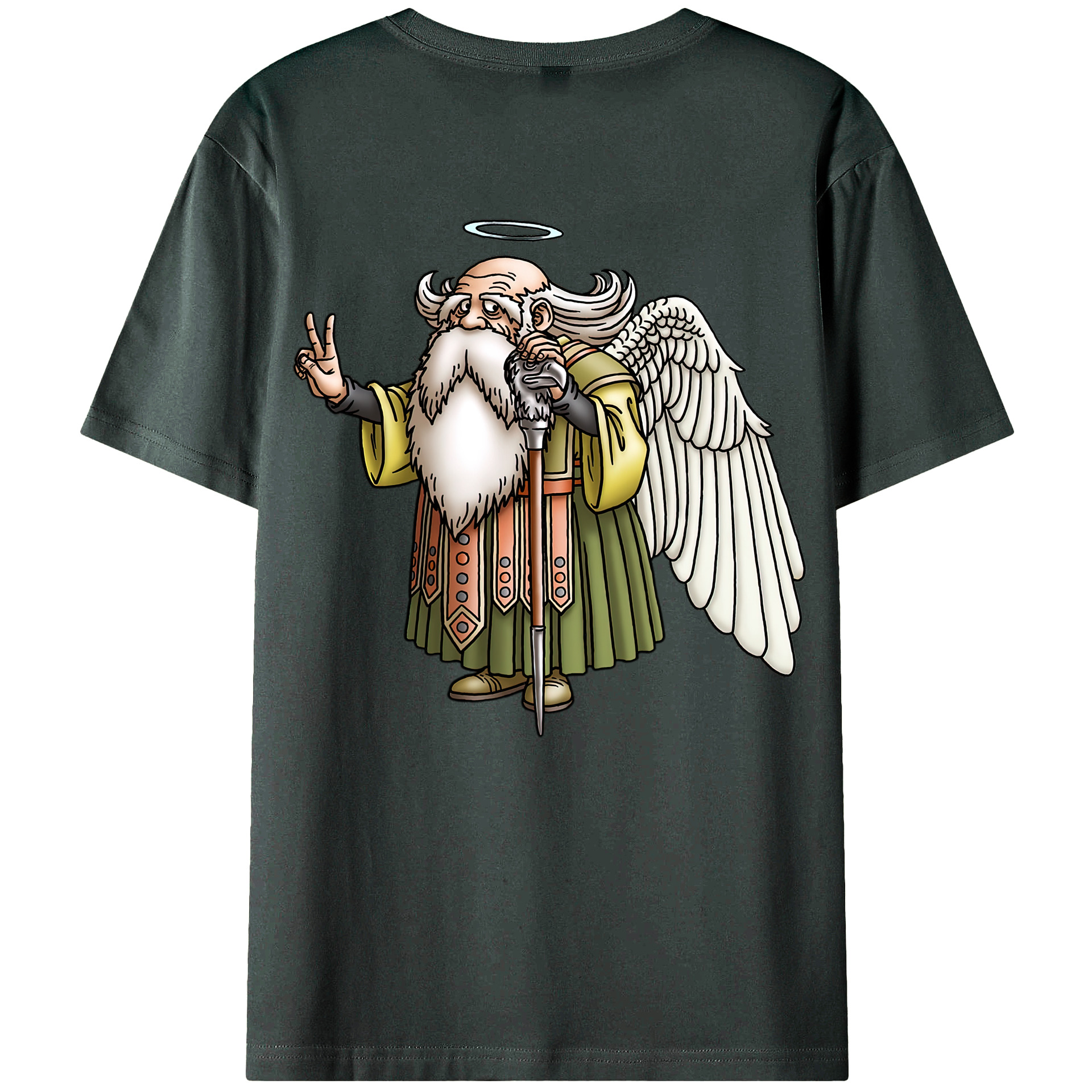 （画像用） ドラゴンクエスト Doragon Kuesuto Dragon Quest 綿100％ メンズ半袖Tシャツ（バックプリント） 通気性